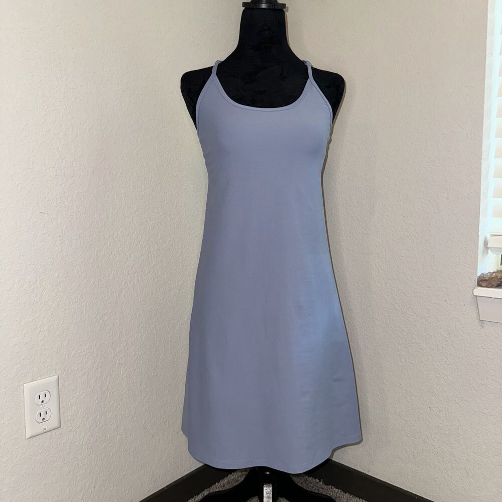 Old Navy Active PowerSoft Racerback Tank Dress Women's Small Light Blue Casual